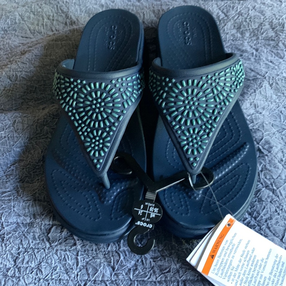Crocs Monterey Diamanté wedge size 8 wide
